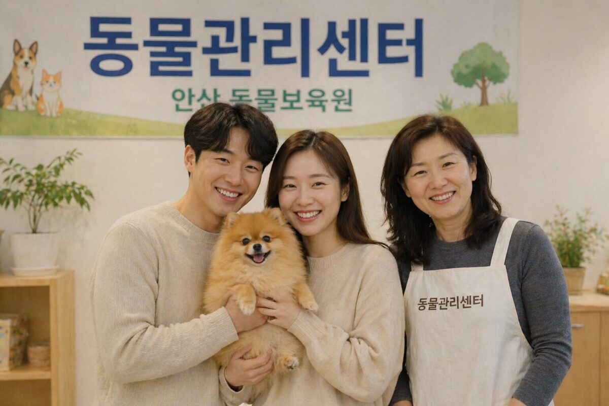 부천강아지파양 동물관리센터 뭉이 새 가족 입양 기념사진
