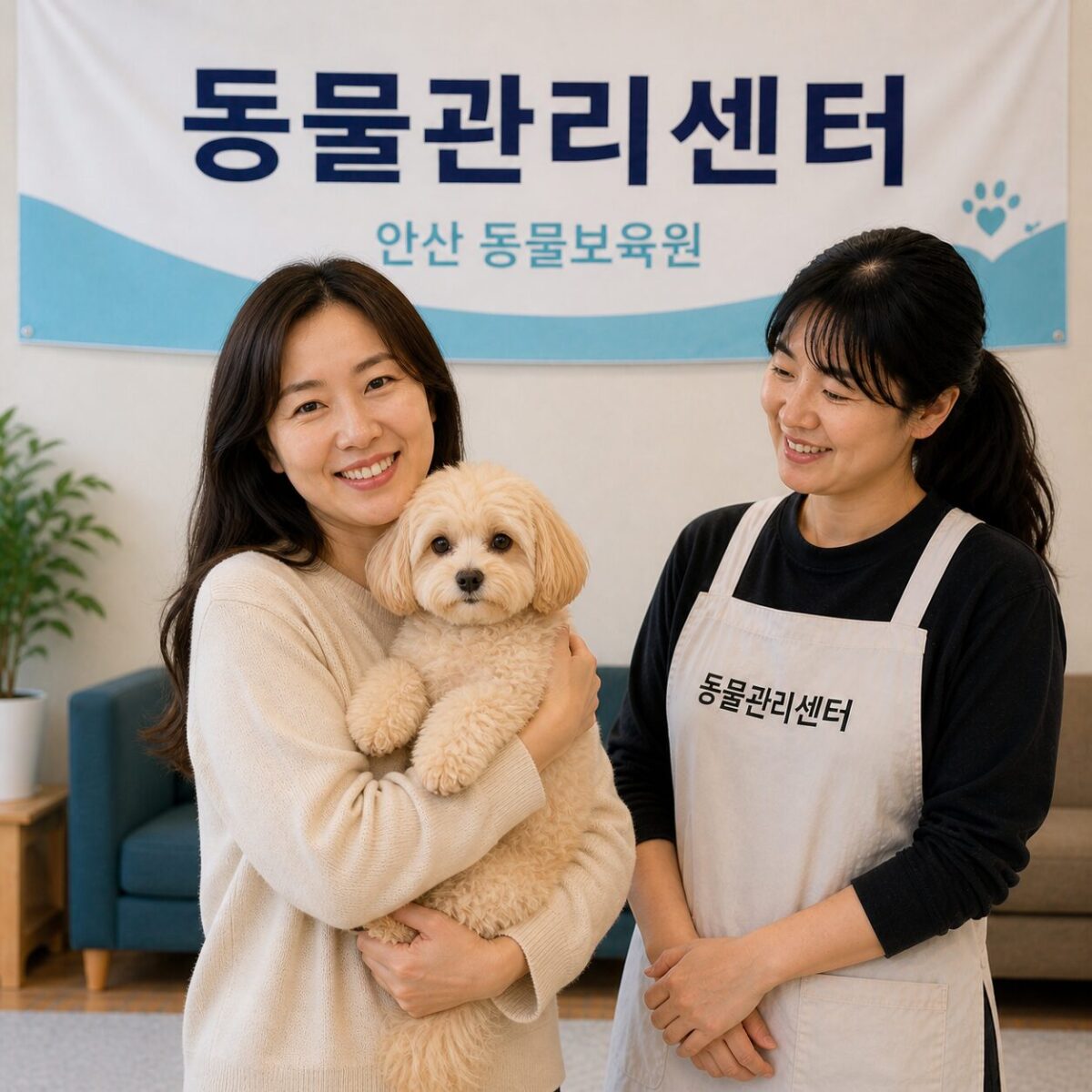 안산강아지파양 동물관리센터 나나 새 가족 입양 기념사진