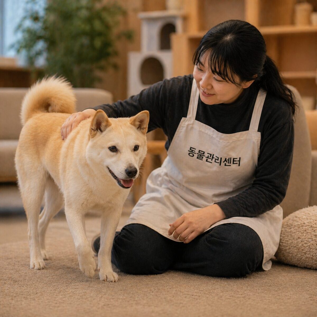 안성강아지파양 동물관리센터 철장 없는 자유로운 실내 환경 강아지