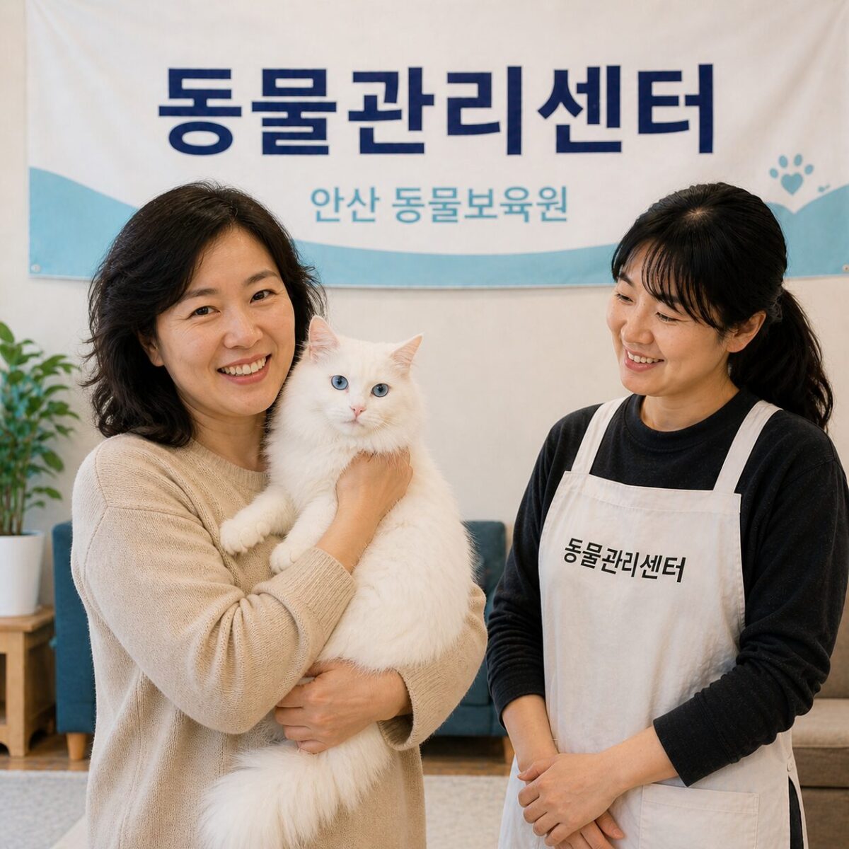 안성고양이파양 동물관리센터 모카 새 가족 입양 기념사진