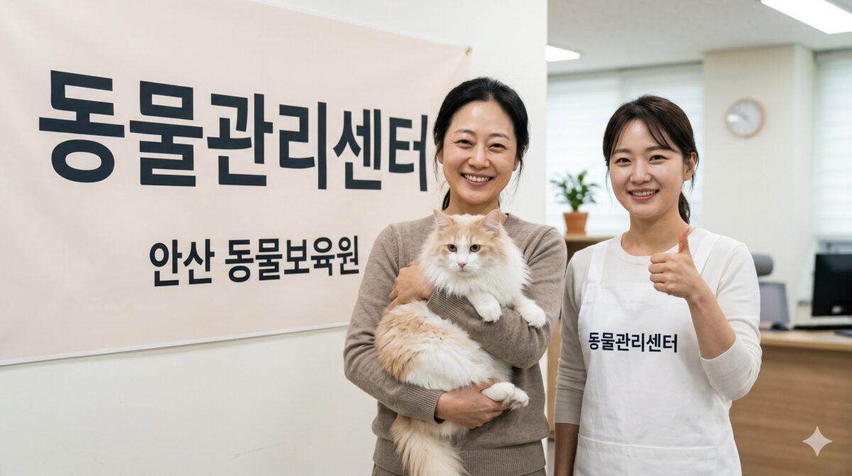 양주고양이파양 동물관리센터 눈이 새 가족 입양 기념사진