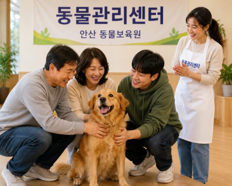 양평강아지파양 동물관리센터 솔이 새 가족 입양 기념사진