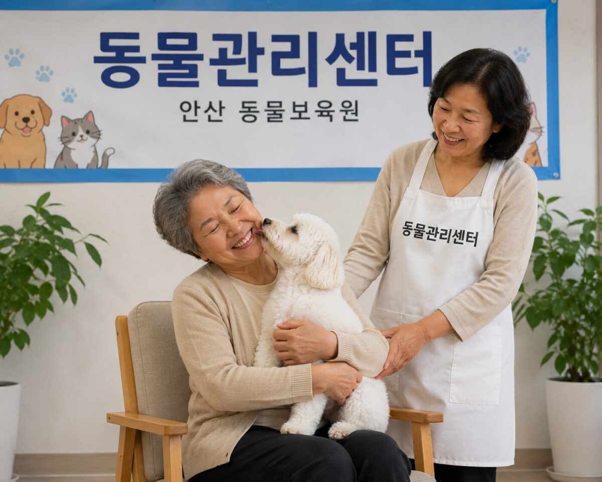 여주강아지파양 동물관리센터 하양이 새 가족 입양 기념사진
