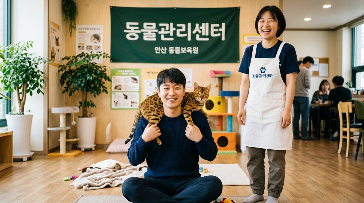 파주고양이파양 동물관리센터 호박이 새 가족 입양 기념사진
