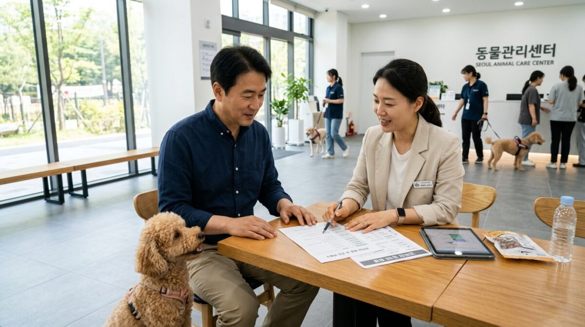 강아지파양비용이 달라지는 이유를 설명하는 상담 장면