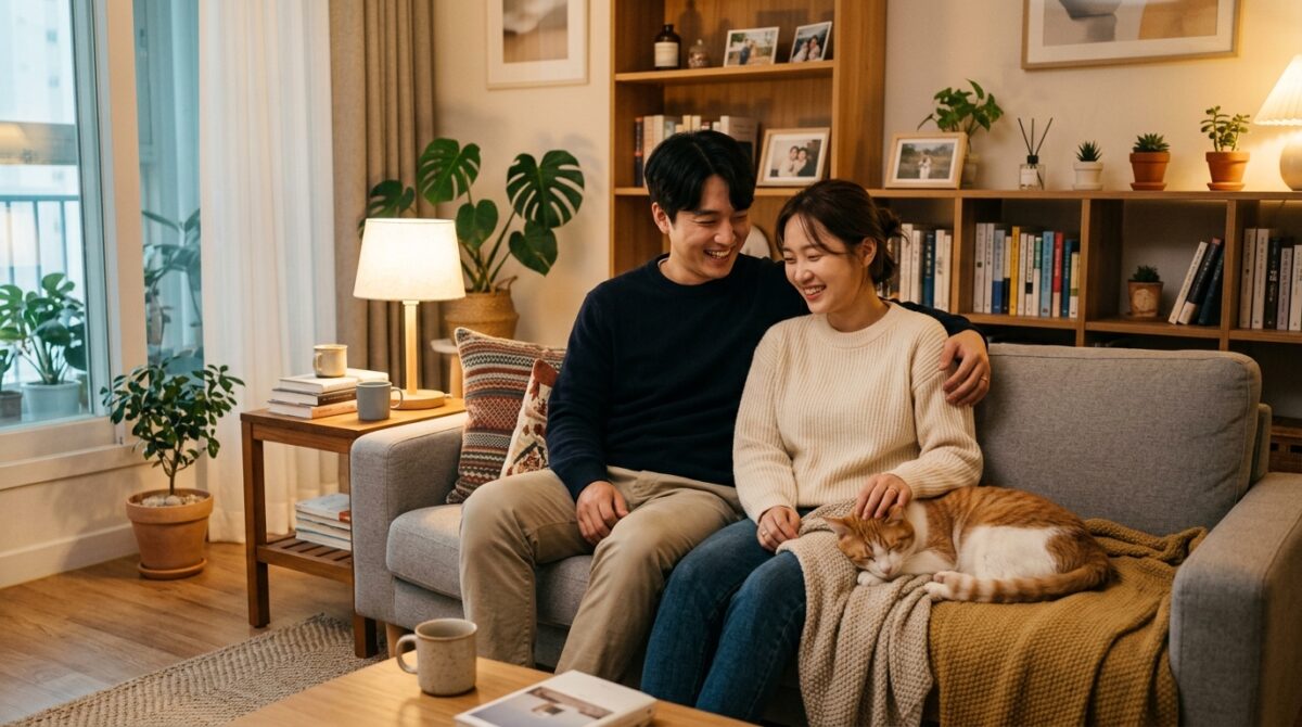 부평고양이파양 상담을 고민하는 신혼부부와 코숏 나비