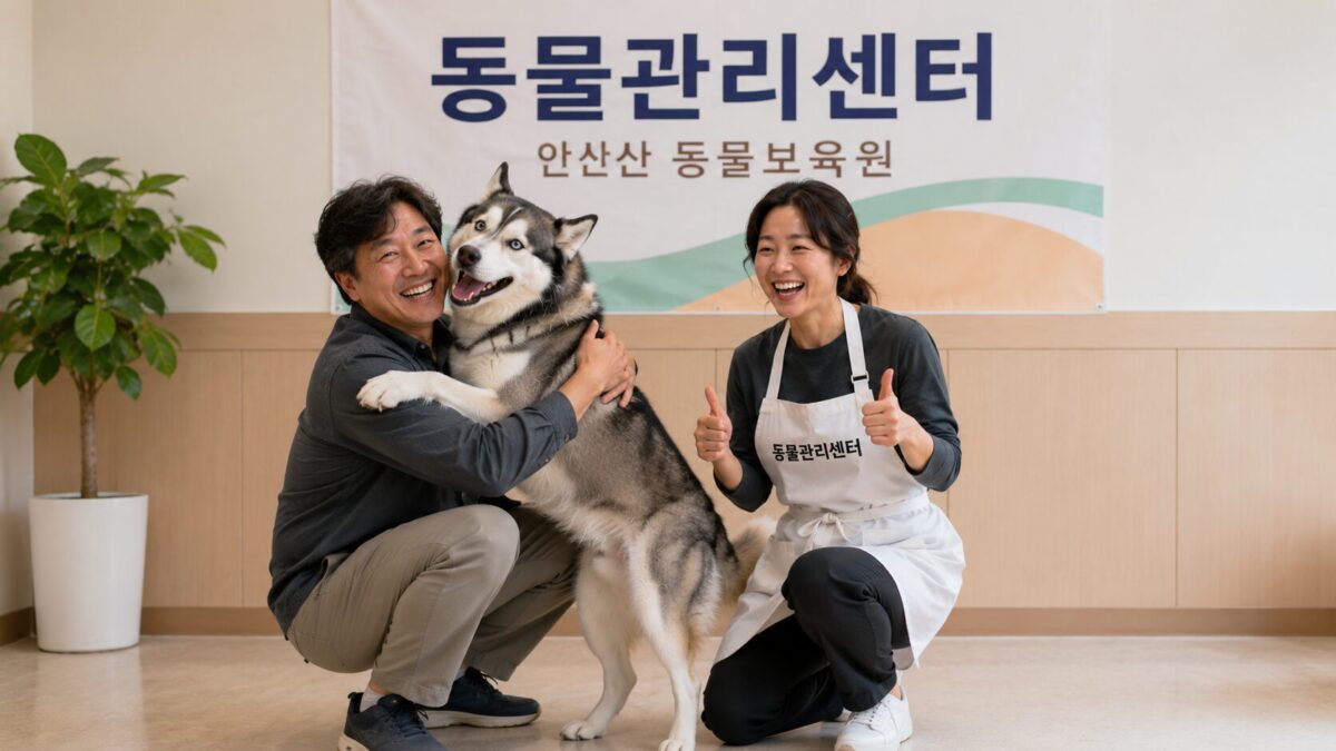 시흥강아지파양 동물관리센터 바다 새 가족 입양 기념사진