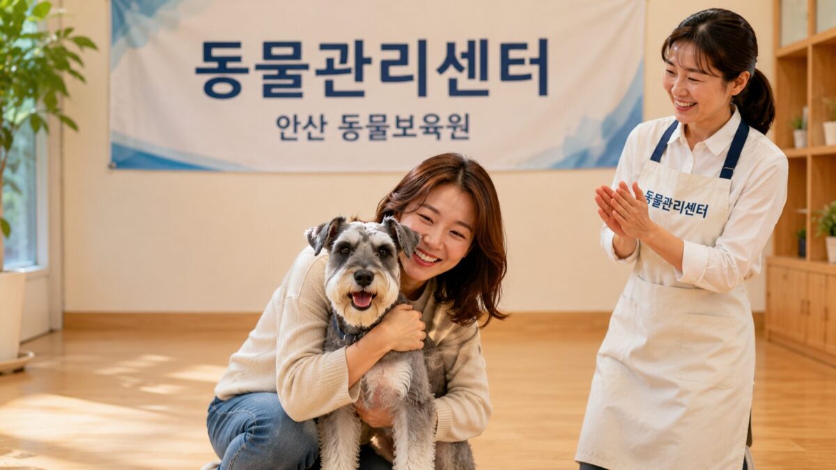 용인강아지파양 동물관리센터 감자 새 가족 입양 기념사진