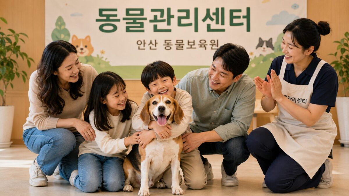 의왕강아지파양 동물관리센터 오리 새 가족 입양 기념사진