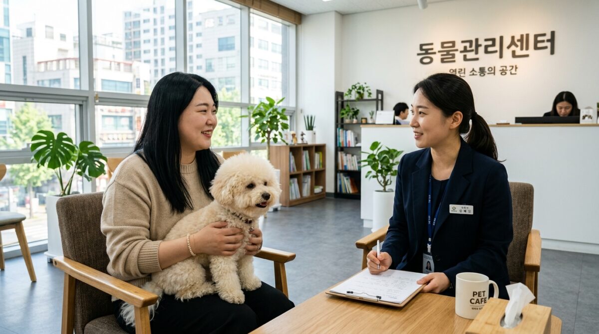 인천강아지파양 입소 전 성격과 건강 상태를 확인하는 모습