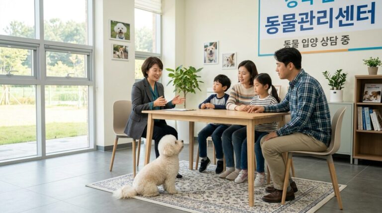 인천강아지파양 이후 새 가족 입양 상담 장면