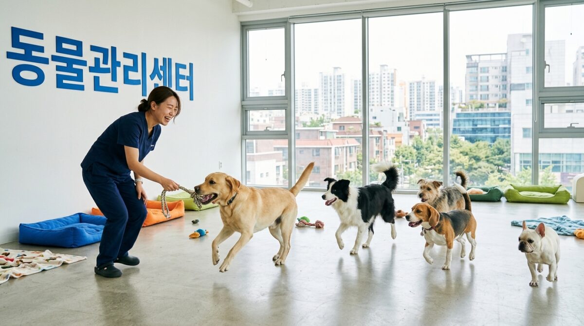 강남강아지파양 동물관리센터 강아지 자유로운 실내 생활 환경