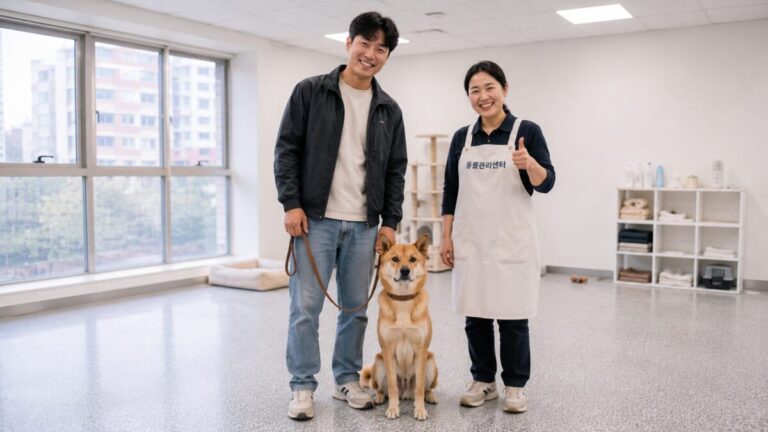 남동구강아지파양 동물관리센터 보리 새 가족 입양 기념사진