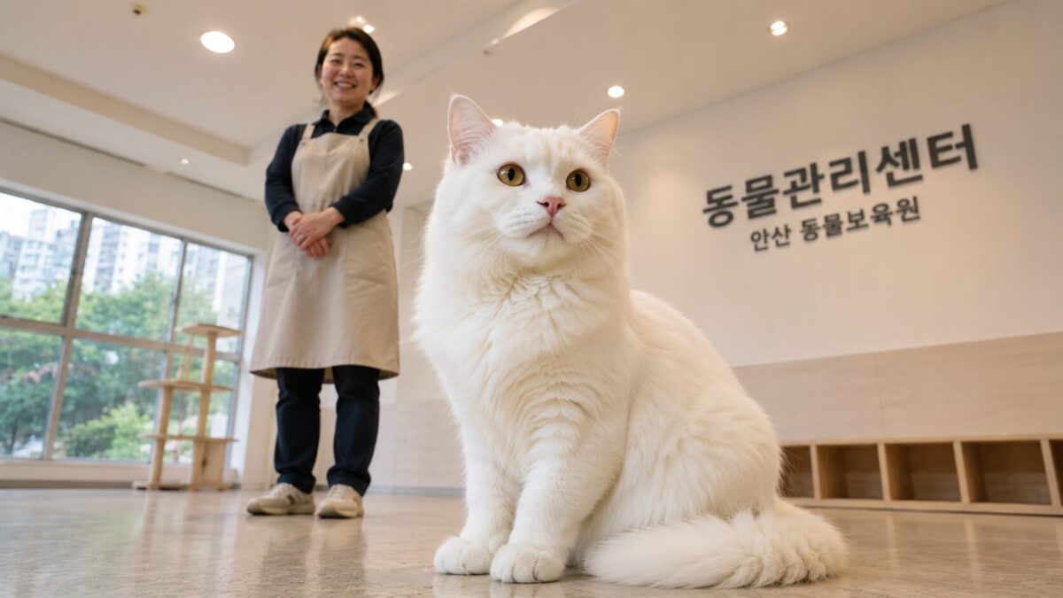 남동구고양이파양 동물관리센터 터키시밴 눈사람 입소