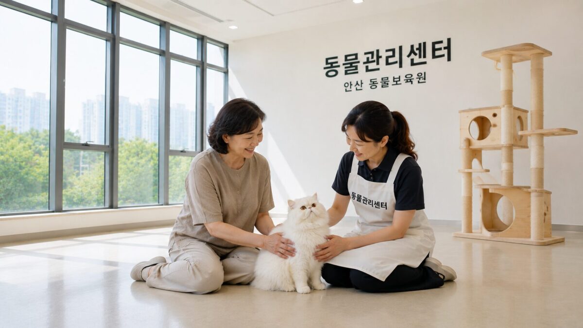 미추홀구고양이파양 동물관리센터 뭉게 새 가족 입양 기념사진
