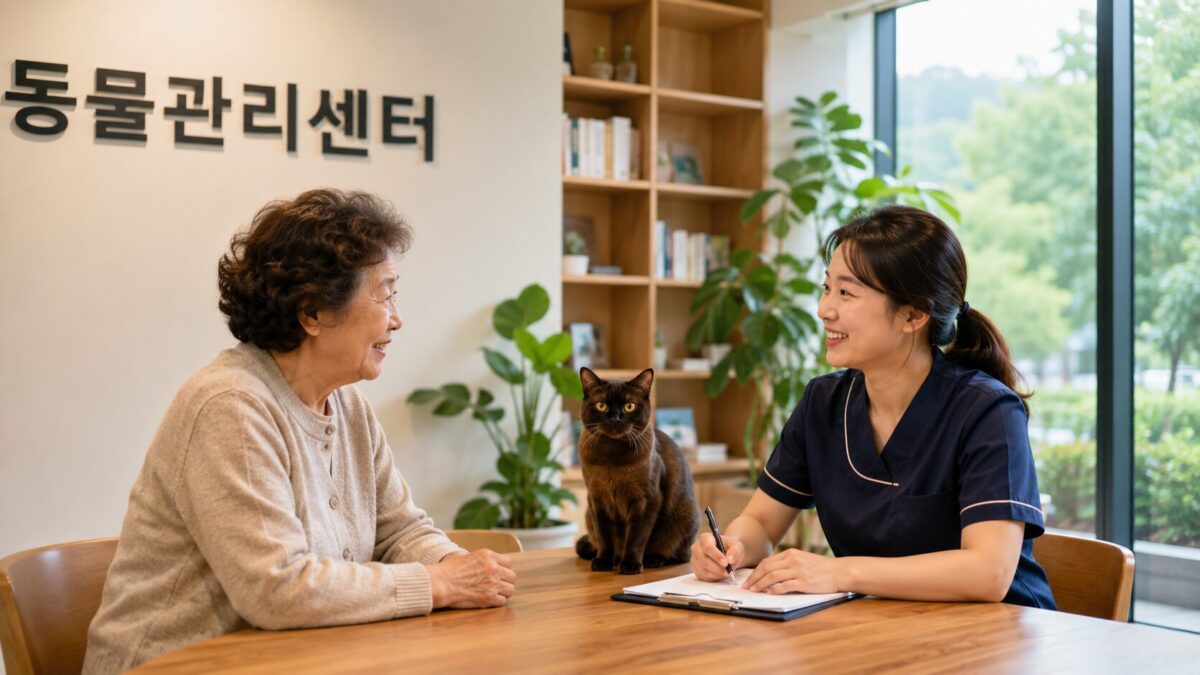 서구고양이파양 동물관리센터 버미즈 보름이 입소 상담 장면