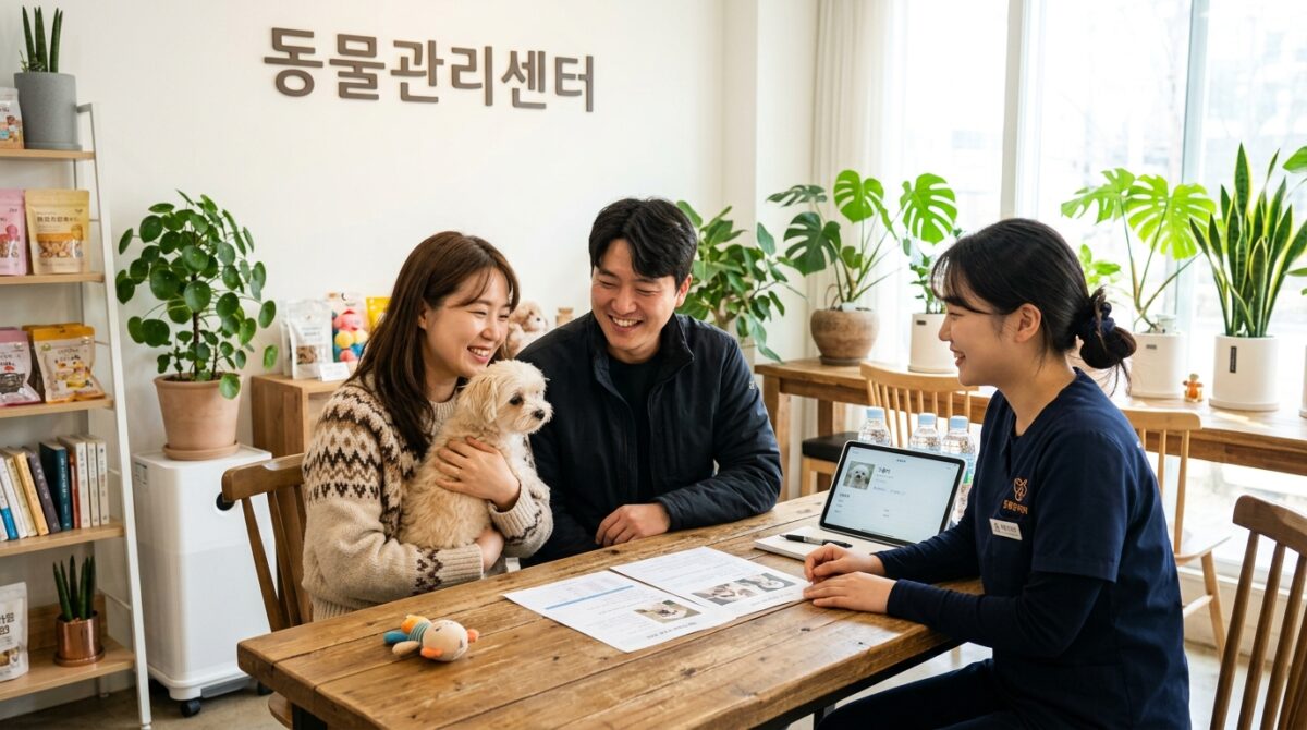 서울강아지파양 동물관리센터 강아지 새 가족 입양 기념사진