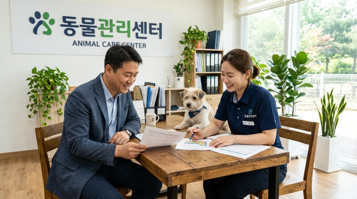 서울강아지파양 동물관리센터 보호자 상담 진행 모습